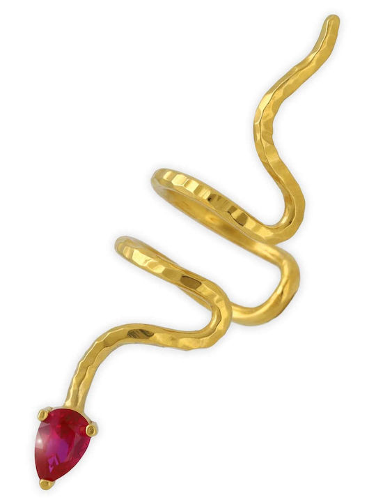 Ohrring Ear Cuff Schlange Blaues Steinen Rechtes Ohr Handgefertigt Silber 925