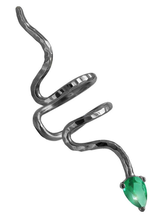 Ohrring Ear Cuff Schlange Blaues Steinen Rechtes Ohr Handgefertigt Silber 925