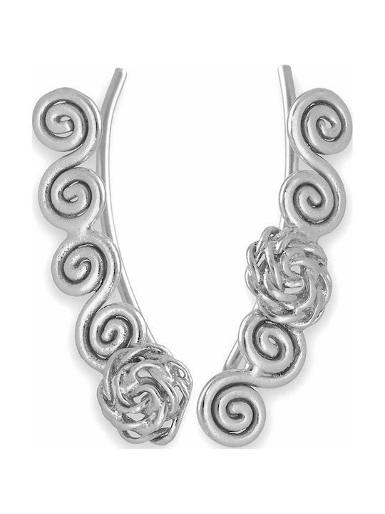 Cercei Asimetrici Pins Spirale Handmade Argint 925 Placat Cu Aur