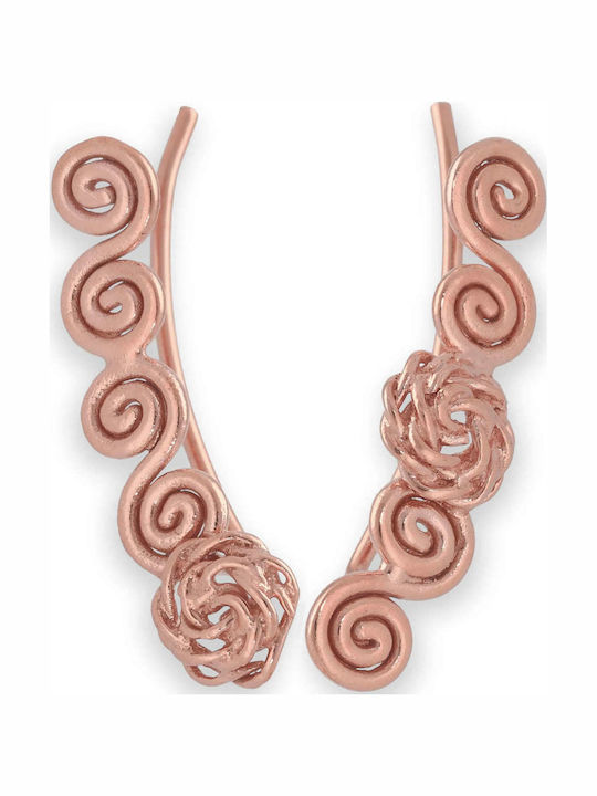 Cercei Asimetrici Pins Spirale Handmade Argint 925 Placat Cu Aur