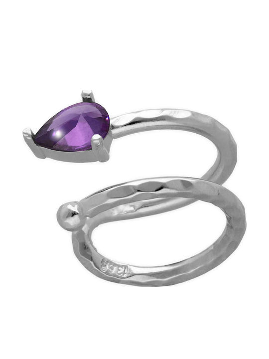 Обица Ear Cuff Малка Змия Син Камък Дясно Ухо Ръчно Изработена Черно Сребро 925