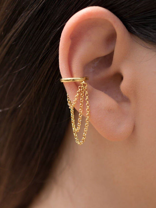 Σκουλαρίκι Ear Cuff Αλυσίδες Χειροποίητο Ασήμι 925