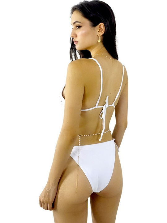 Set Bikini Triunghi Cu Burete Detașabil Alb