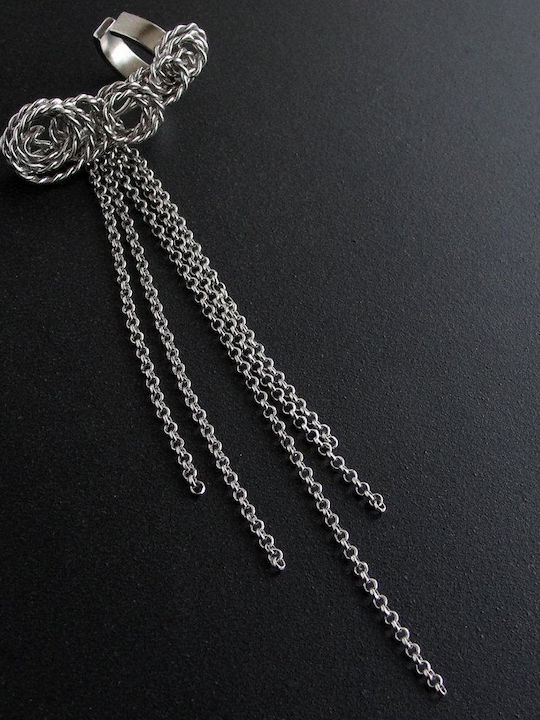 Σκουλαρίκι Ear Cuff Αλυσίδες Αριστερό Αυτί Χειροποίητο Ασήμι 925
