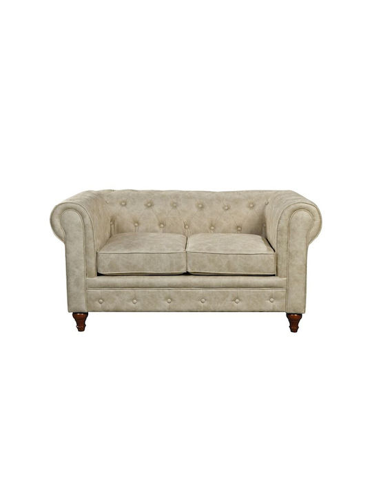 Chesterfield Διθέσιος Καναπές Μπεζ 150x82x77εκ.