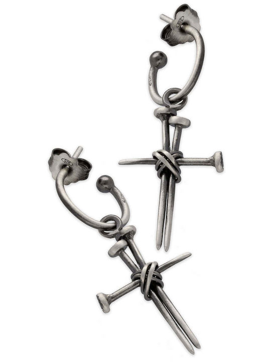 Handmade Silver 925 Cross Stud Earrings