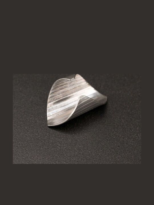 Σκουλαρίκι Ear Cuff Ραβδώσεις Μεγάλο Χειροποίητο Ασήμι 925