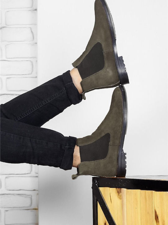 Ghete Bărbați Kaki Suede