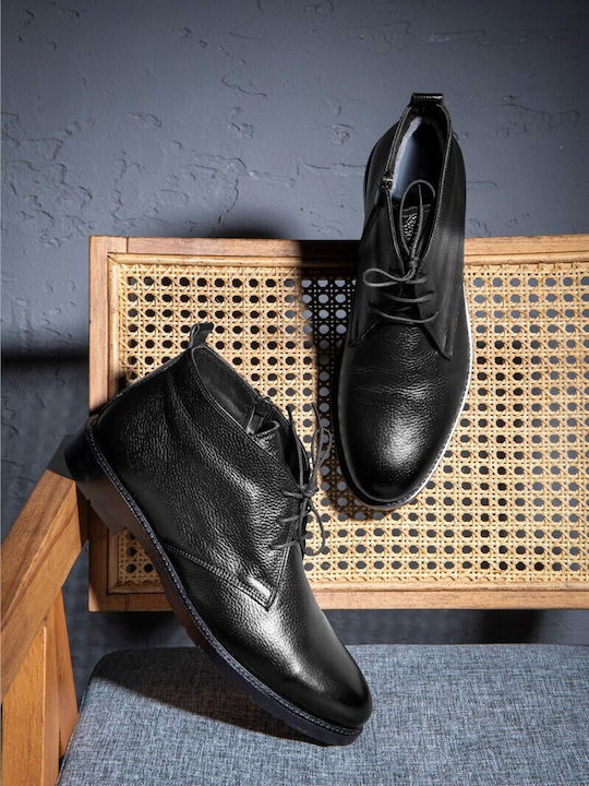 Herrenstiefel Schwarz Leder