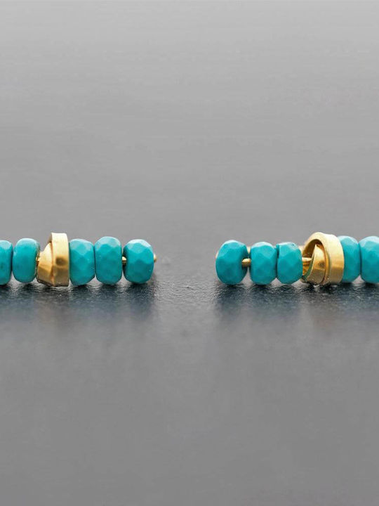 Emmanuela Handcrafted For You Ohrringe Pins mit Steinen Türkis Vergoldetes Silber 925