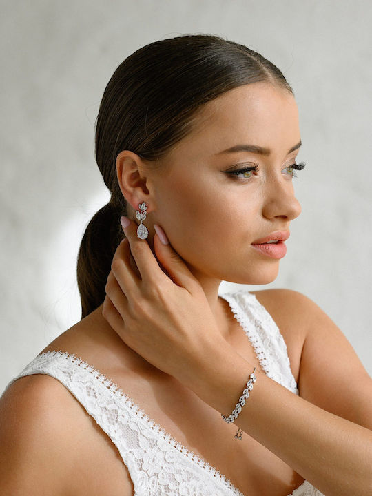 Dangle Earrings with Clip with Stones