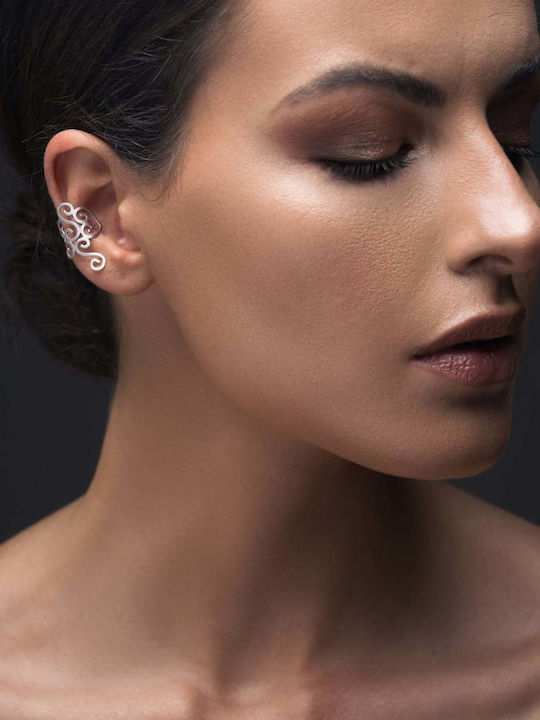 Cercei Ear Cuff Spirale Urechea Stângă Handmade Roz Plăcut Cu Aur Argint 925 Cercei Ear Cuff Spirale Urechea Stângă Handmade Roz Plăcut Cu Aur Argint 925