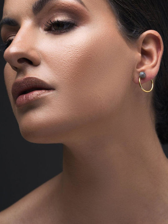 Earrings Hoops Pearls Or Stones Handmade Pink Gold Plated Silver 925