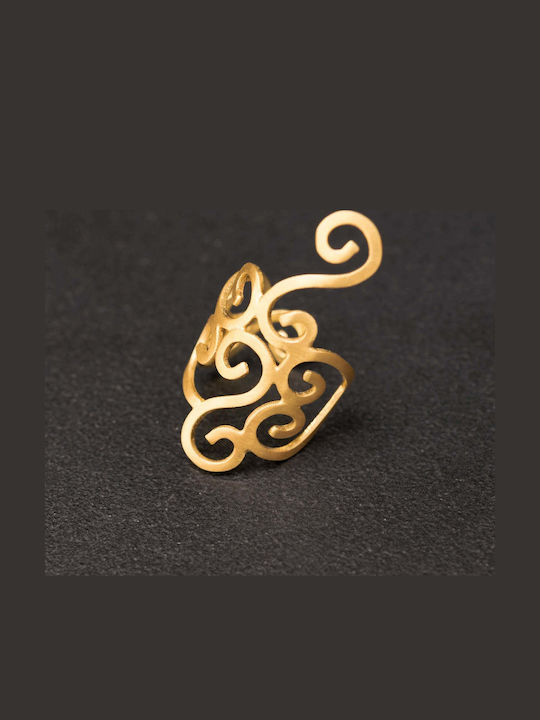 Ohrring Ear Cuff Spiralen Linkes Ohr Handgefertigt Rosa Vergoldetes Silber 925