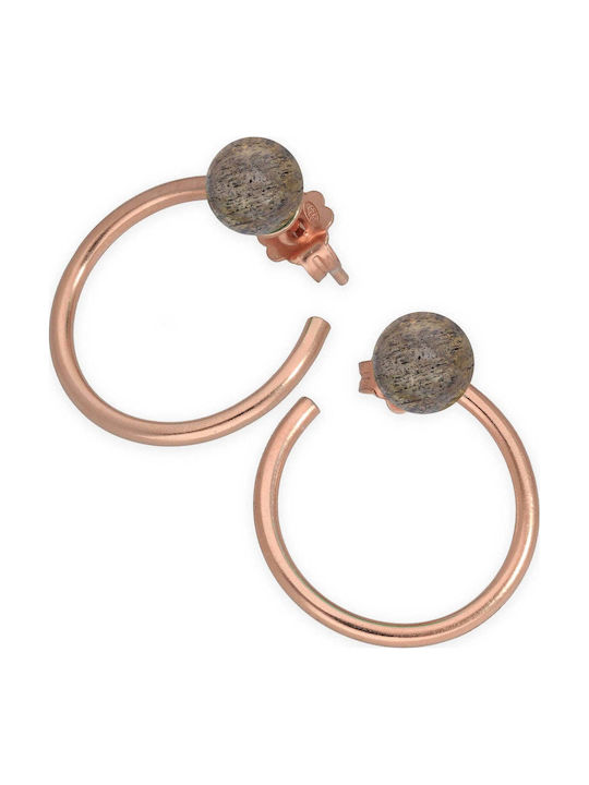 Earrings Hoops Pearls Or Stones Handmade Pink Gold Plated Silver 925