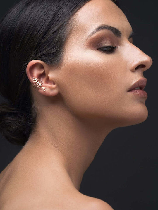 Ohrring Ear Cuff Spiralen Links Ohr Handgefertigt Schwarzes Silber 925