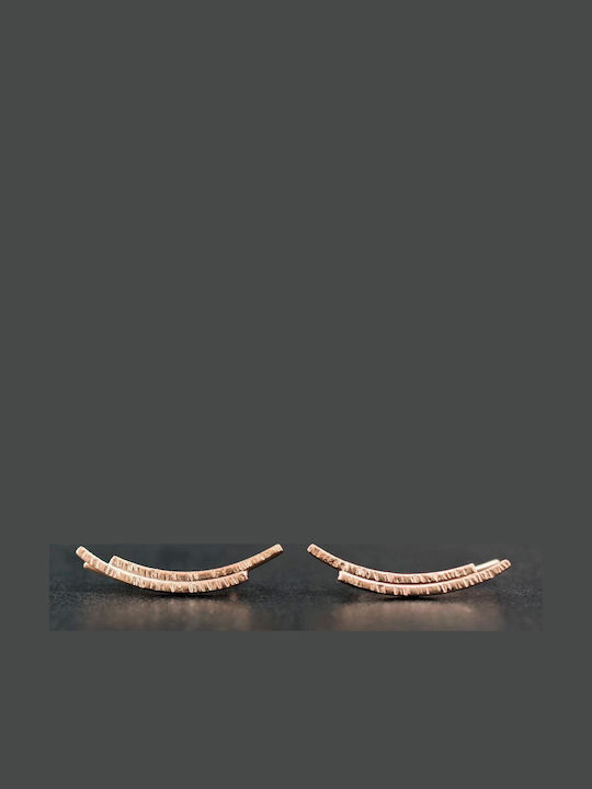Minimalist Pins Earrings Handmade Pink Gold Plated Silver 925