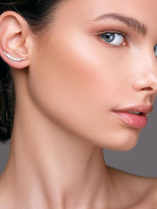 Minimalist Pins Earrings Handmade Pink Gold Plated Silver 925