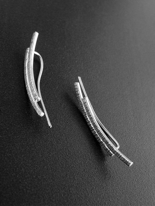 Minimalist Pins Earrings Handmade Pink Gold Plated Silver 925