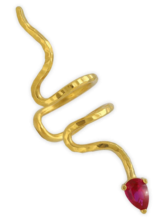 Cercei Ear Cuff Șarpe Piatră Albastră Ureche Dreaptă Handmade Argint Negru 925