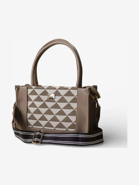 Stoffhandtasche für Damen Black Lines