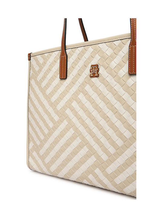 Tommy Γυναικεία Τσάντα Tote Χειρός Μπεζ