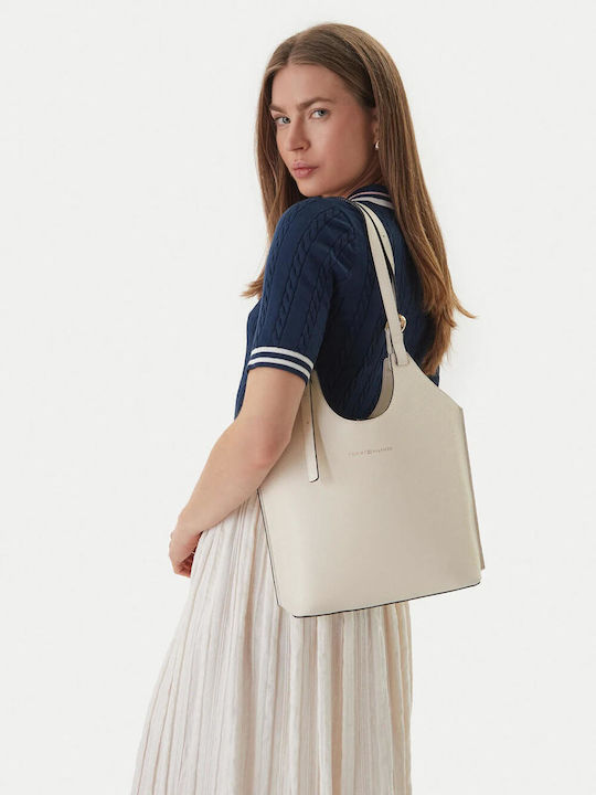 Th Modern Leather Women's Tote Handbag Ecru