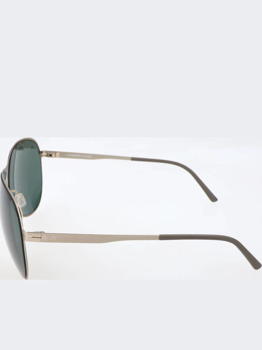 Rodenstock Unisex Sunglasses With Gold Frame And Green Lens R1402 B