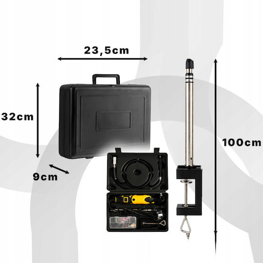 Mini Polizor Tăiere Gravare Șlefuire Zola 10 000–35 000 Rpm 6 Setări Viteză 185 W 99 Discuri Bituri De Tăiere Cutii De Depozitare 32 X 23.5 X 9 Cm