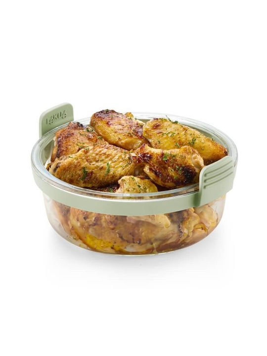 Lekue Glass Green Lunch Box 20.5x19.5cm