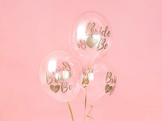 Set Of 6 Transparent Latex Balloons Bride To Be 30cm