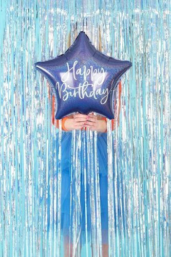 Μπαλόνι Αστέρι Foil Μπλε Happy 40εκ.