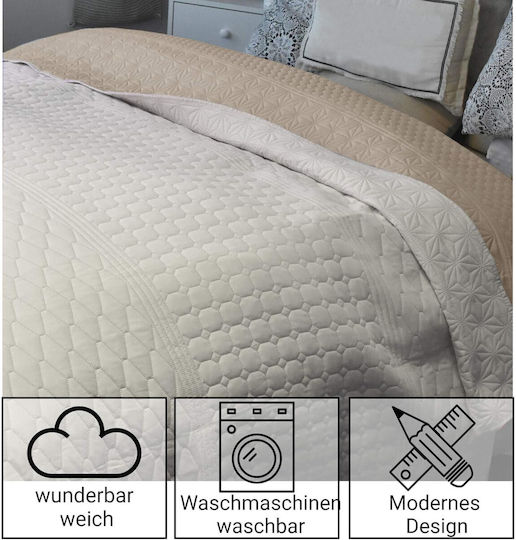 Homelevel Κουβερλί Διπλό Beige 200x220cm