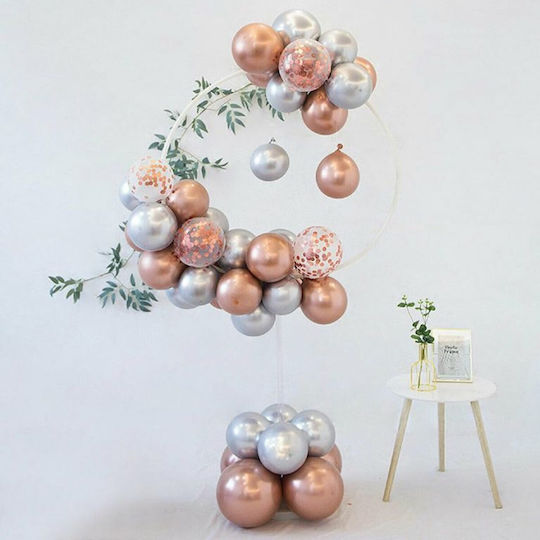 Baptism Balloon Flowers White with Stand Circle