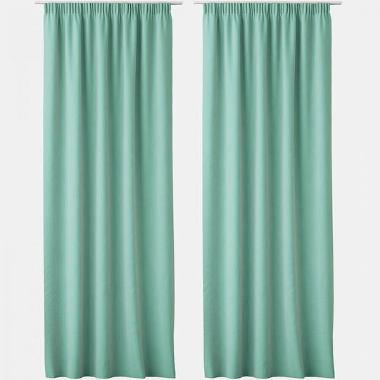 Jemidi24 Vorhang mit Bleistiftfalten Lola Grüne 140x250cm