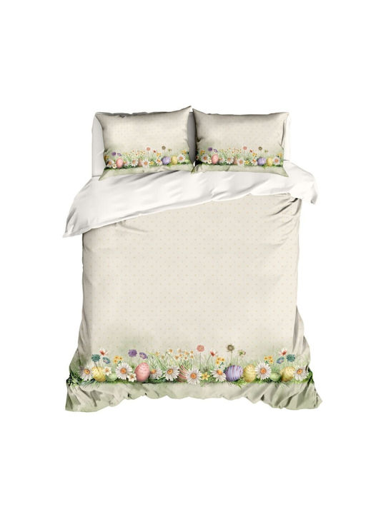 Lenjerii Deosebite Set Huse Pentru Pilote 100% Bumbac Dublu Cu 2 Fețe De Pernă & 1 Cearceaf 200x220cm Egly