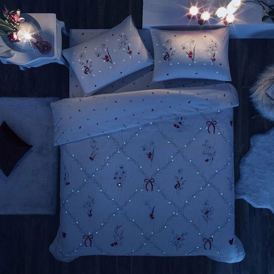 Tac Cotton Double Duvet Cover Set With 2 Pillowcases & 1 Bed Sheet 200x220cm Amoura