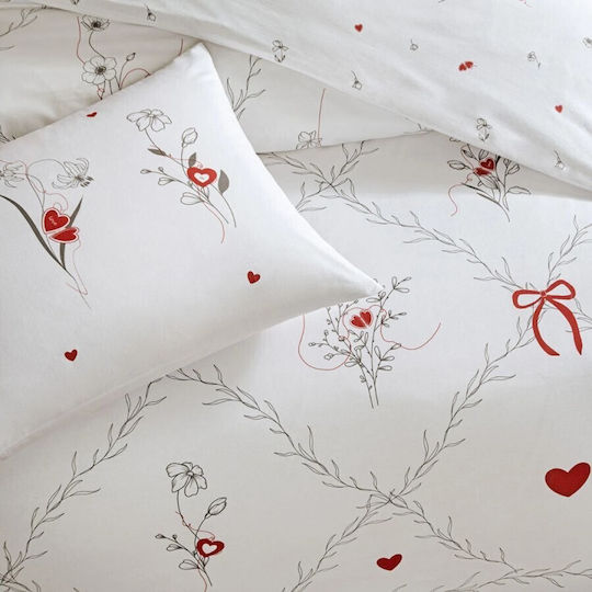Tac Cotton Double Duvet Cover Set With 2 Pillowcases & 1 Bed Sheet 200x220cm Amoura