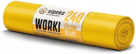 Sipeko Sacuri De Gunoi Capacitate 240lt 140x95cm 10 Bucăți Galbene