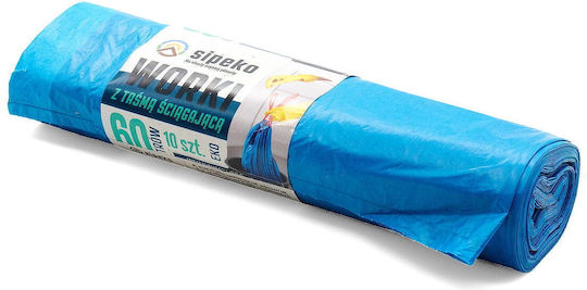 Sipeko Sacuri De Gunoi Capacitate 60lt Cu Bandă De Dantelă 67x60cm 10 Bucăți Albastre