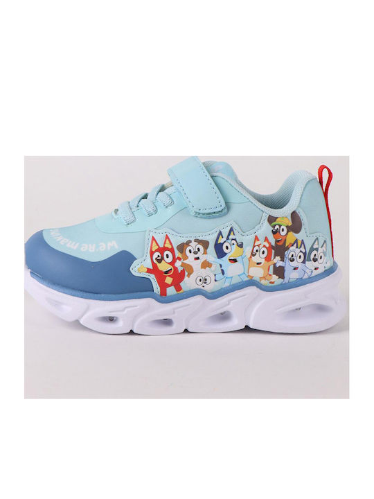 Bluey Kids Sneakers with Hoop & Loop Closure Light Blue