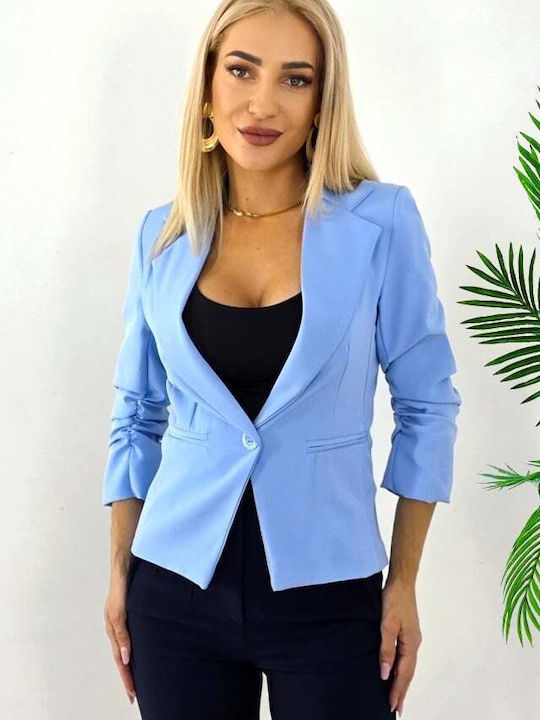 Sacou Scurt Dama Albastru Deschis Baby Blue