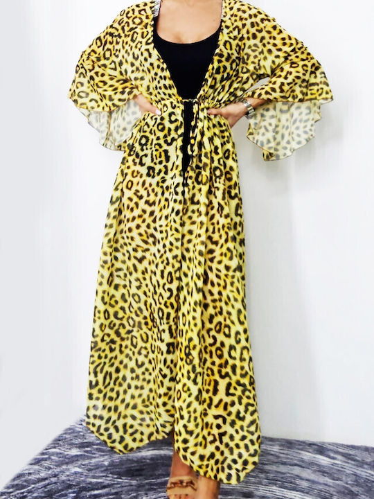 Γυναικείο Μακρύ Φόρεμα Παραλίας Animal Print