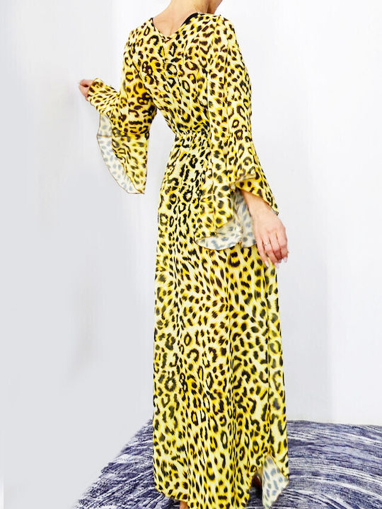 Γυναικείο Μακρύ Φόρεμα Παραλίας Animal Print