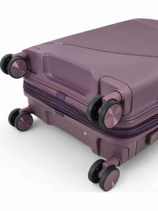 Playful Bags Hard Purple Suitcases with 4 Wheels