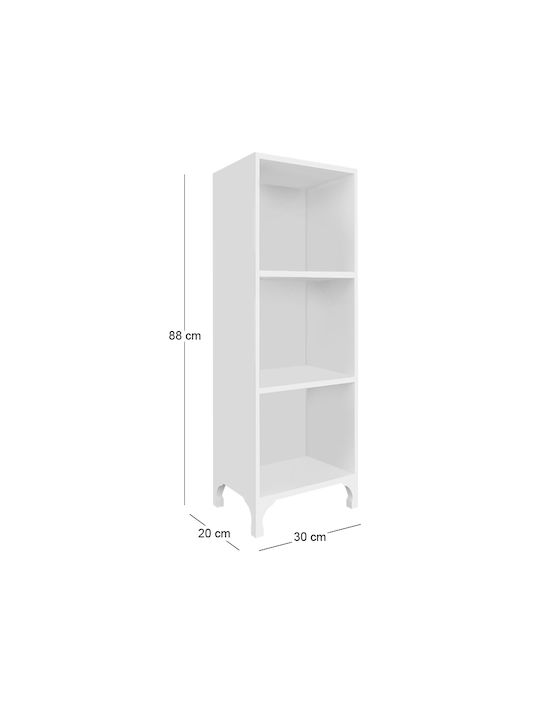 Bookcase Clare White 30x20x88cm