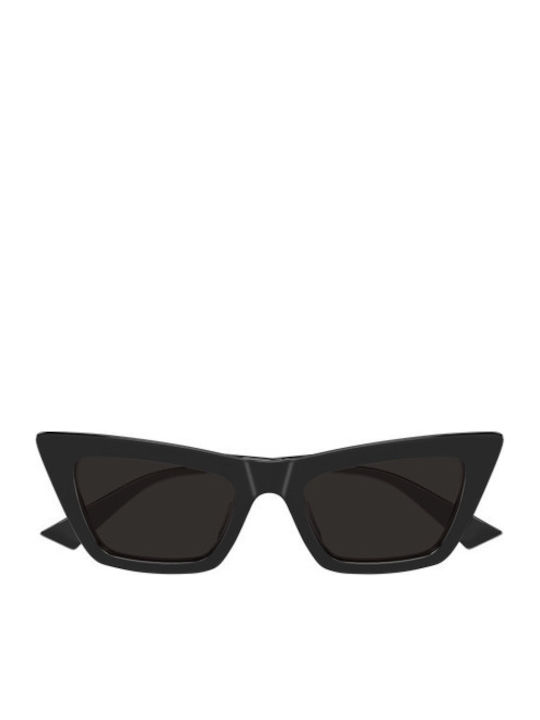 Bottega Veneta Unisex Γυαλιά Ηλίου με Μαύρο Κοκκάλινο Σκελετό και Μαύρο Φακό BV1446S 001
