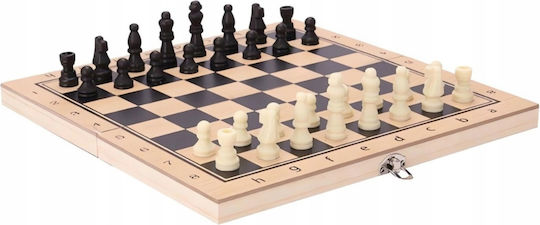 Set Piese Din Lemn și Zaruri pentru Backgammon Maro / Bej 7,62cm 30 Bucăți