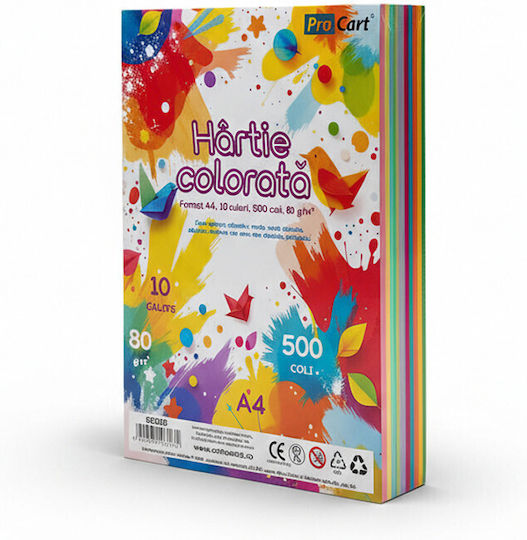 Colored Paper A4 80 G/m² – Top 500 Sheets 10 Intense Colors