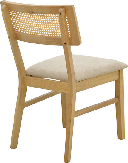 Raffles Καρέκλα Τραπεζαρίας Ξύλινη Γκρι Μπεζ 47x48x83.5εκ.
